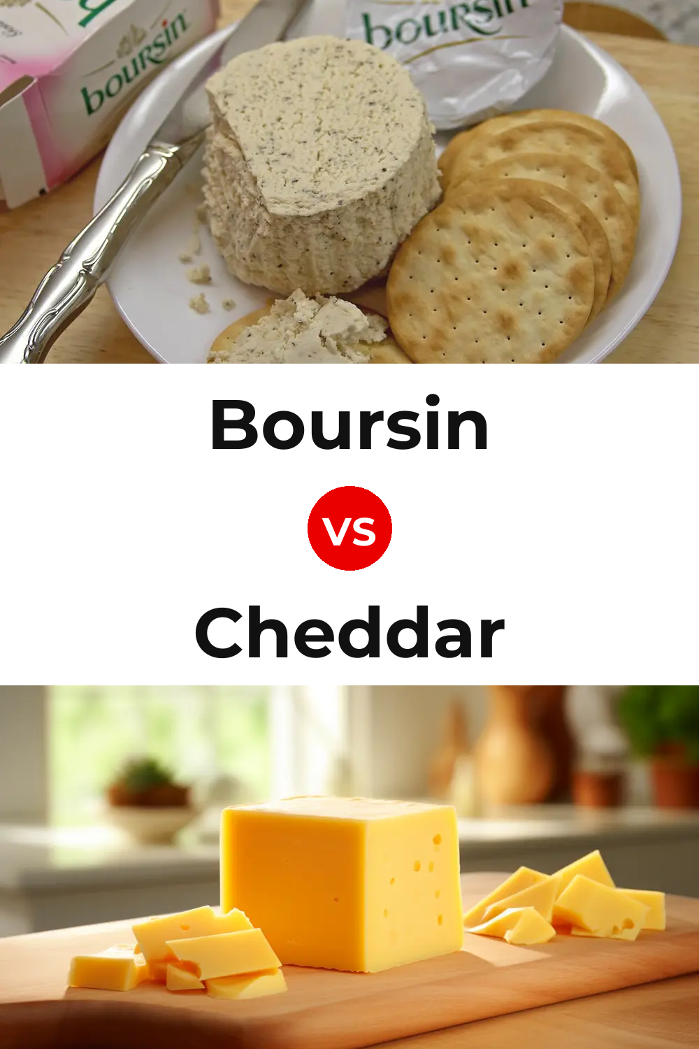 Boursin Cheese vs Cheddar Cheese Pinterest comparison