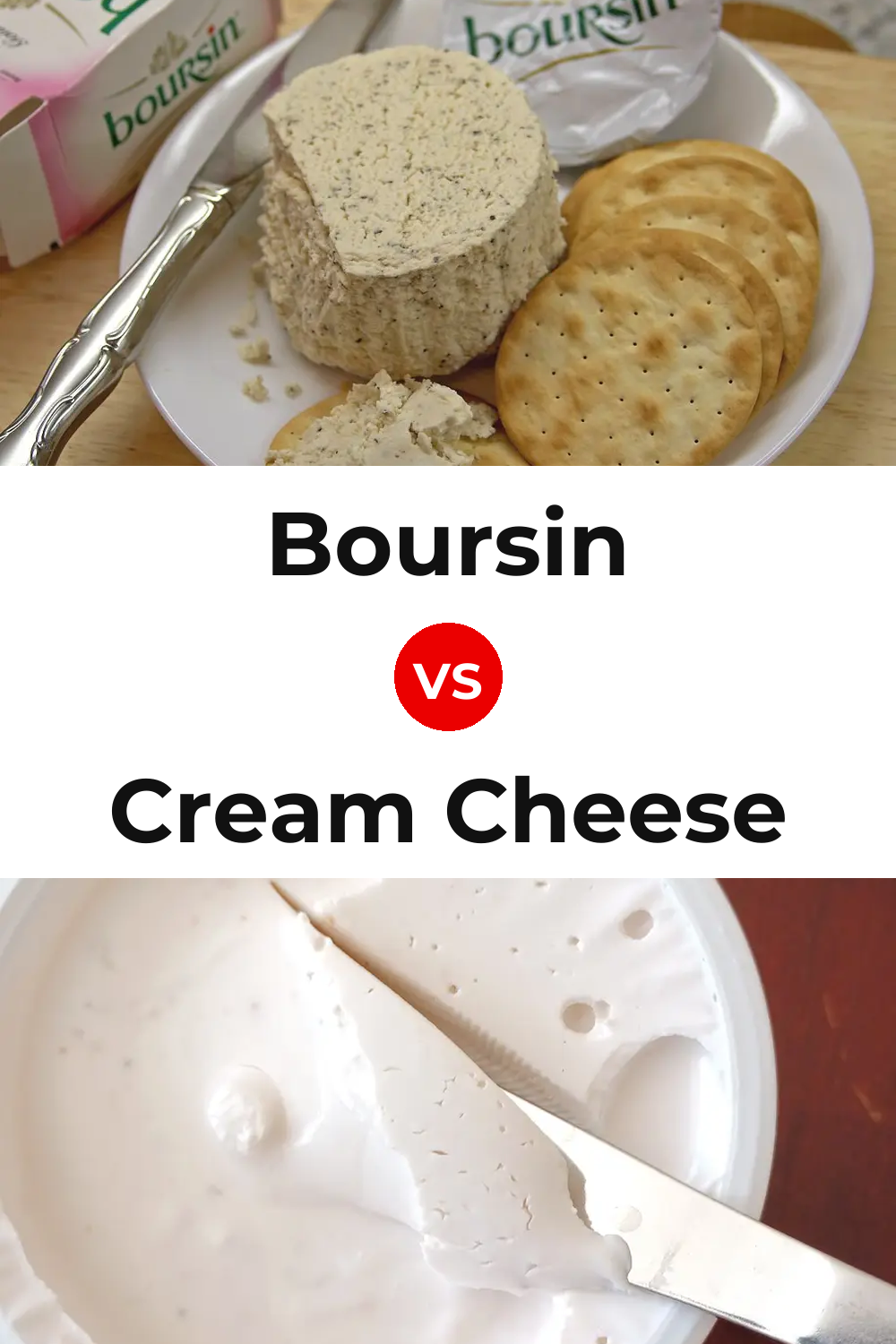 Boursin Cheese vs Cream Cheese Pinterest comparison