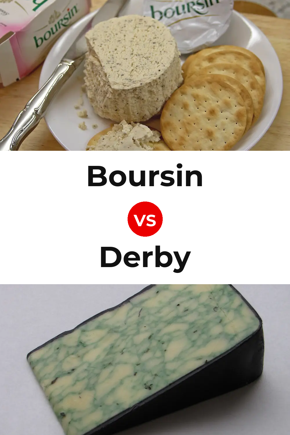 Boursin Cheese vs Derby Cheese Pinterest comparison
