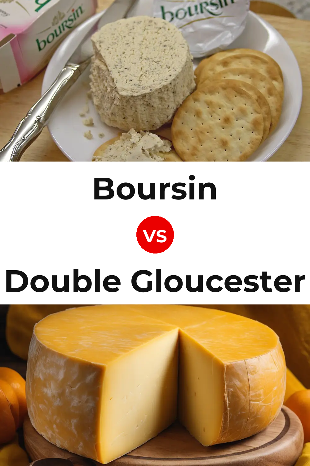 Boursin Cheese vs Double Gloucester Cheese Pinterest comparison