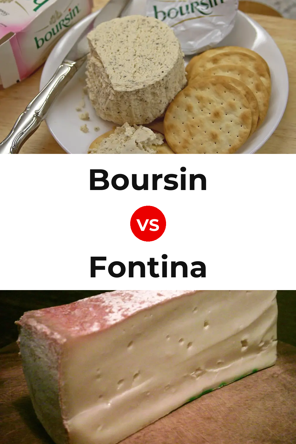 Boursin Cheese vs Fontina Cheese Pinterest comparison