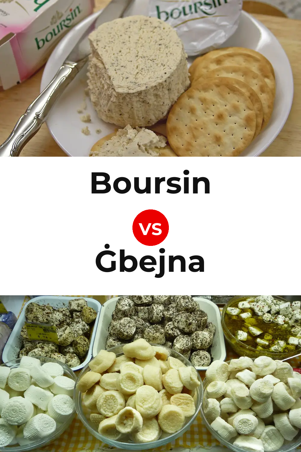 Boursin Cheese vs Ġbejna Cheese Pinterest comparison
