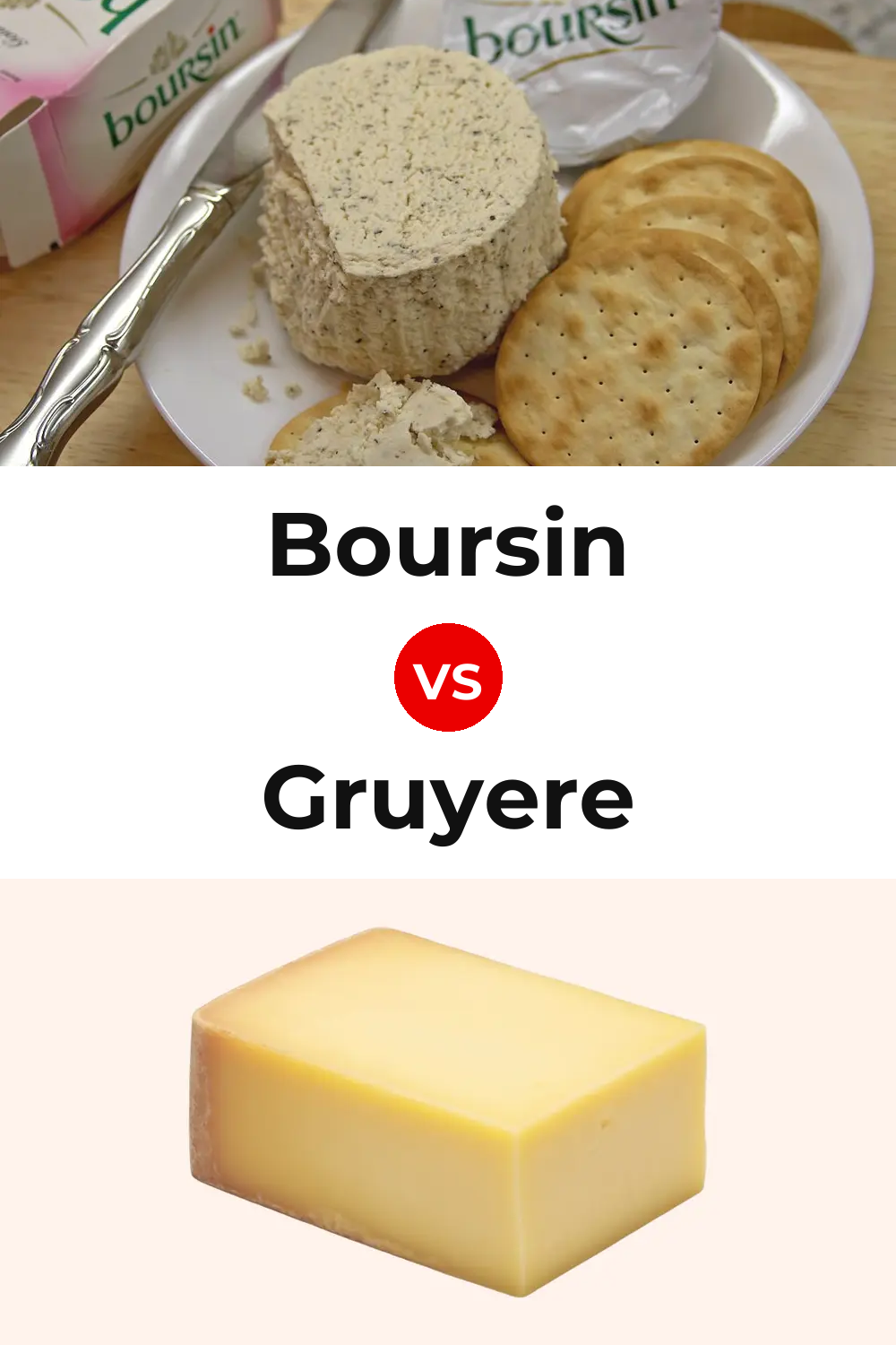 Boursin Cheese vs American Gruyere Cheese Pinterest comparison