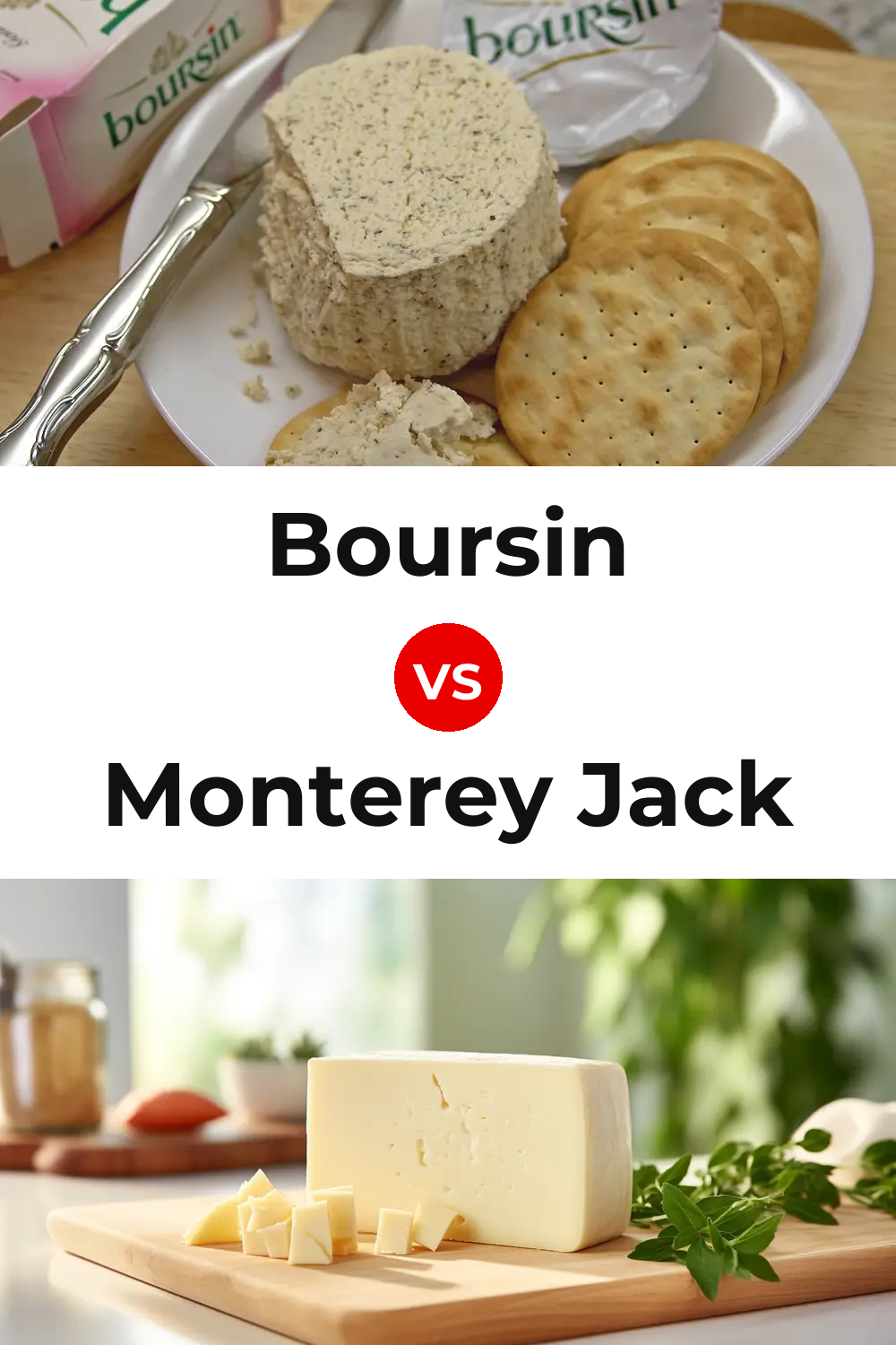 Boursin Cheese vs Monterey Jack Cheese Pinterest comparison