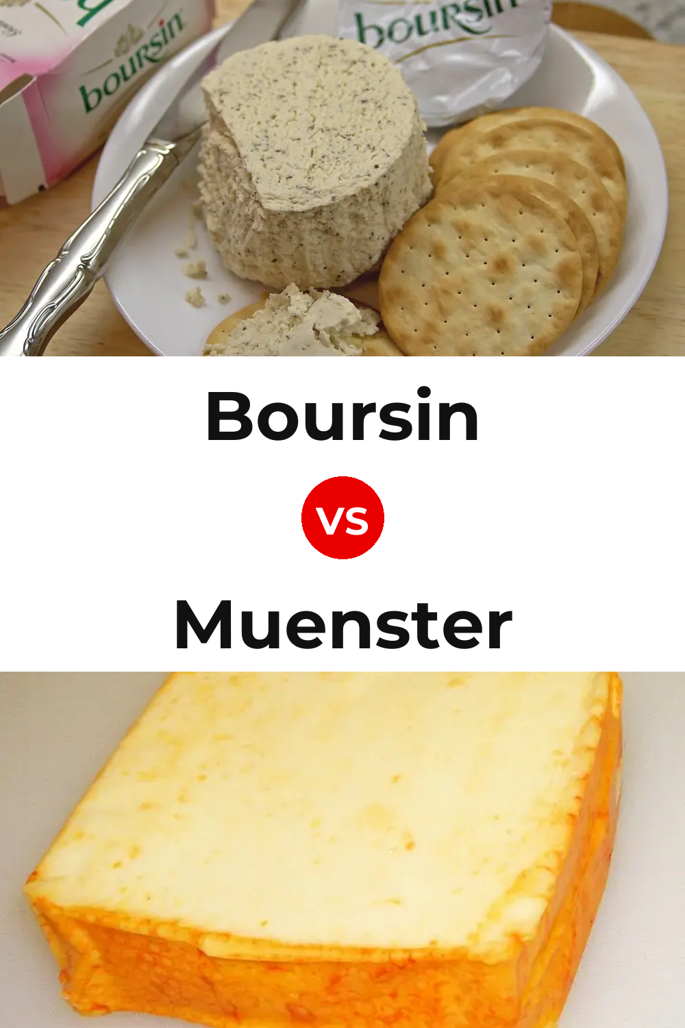 Boursin Cheese vs Muenster Cheese Pinterest comparison
