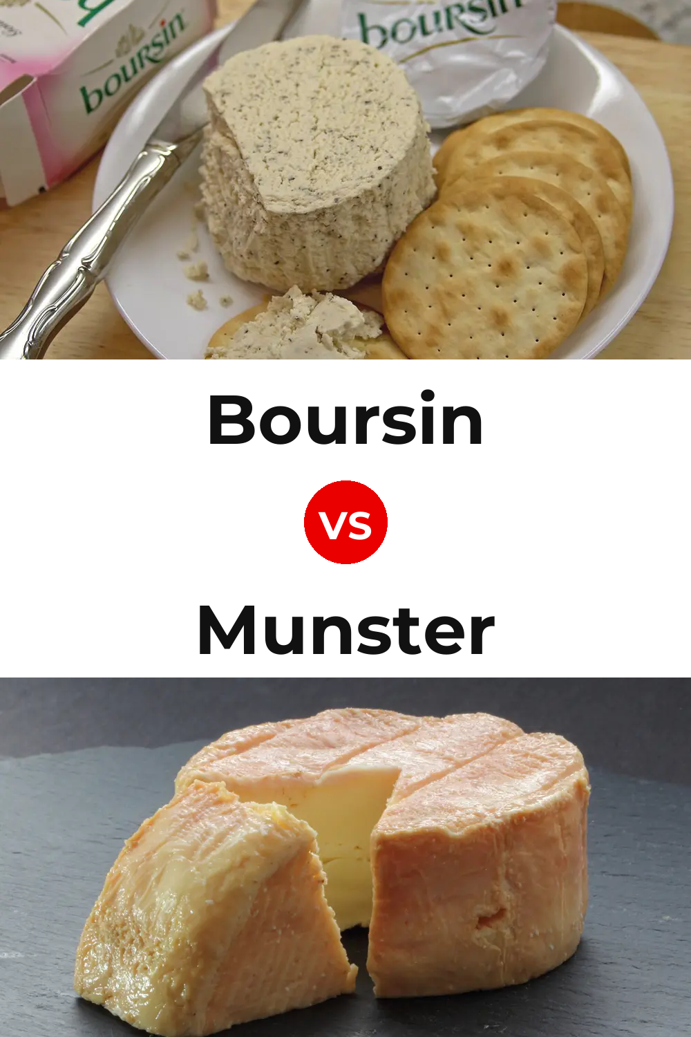 Boursin Cheese vs Munster Cheese Pinterest comparison