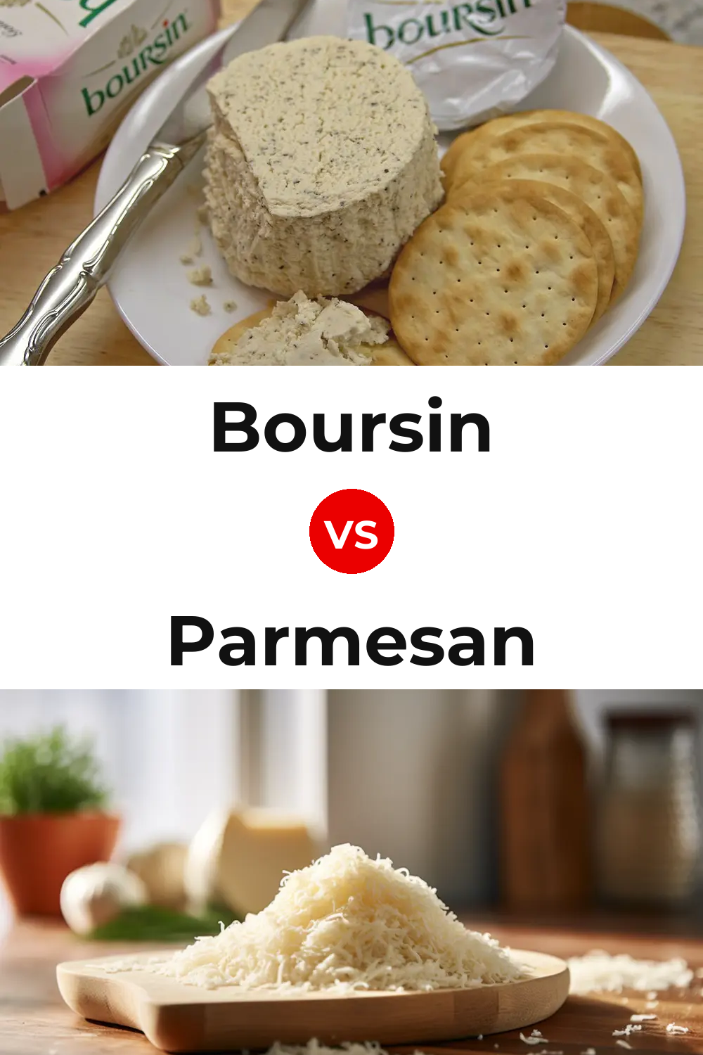 Boursin Cheese vs Parmesan Cheese Pinterest comparison