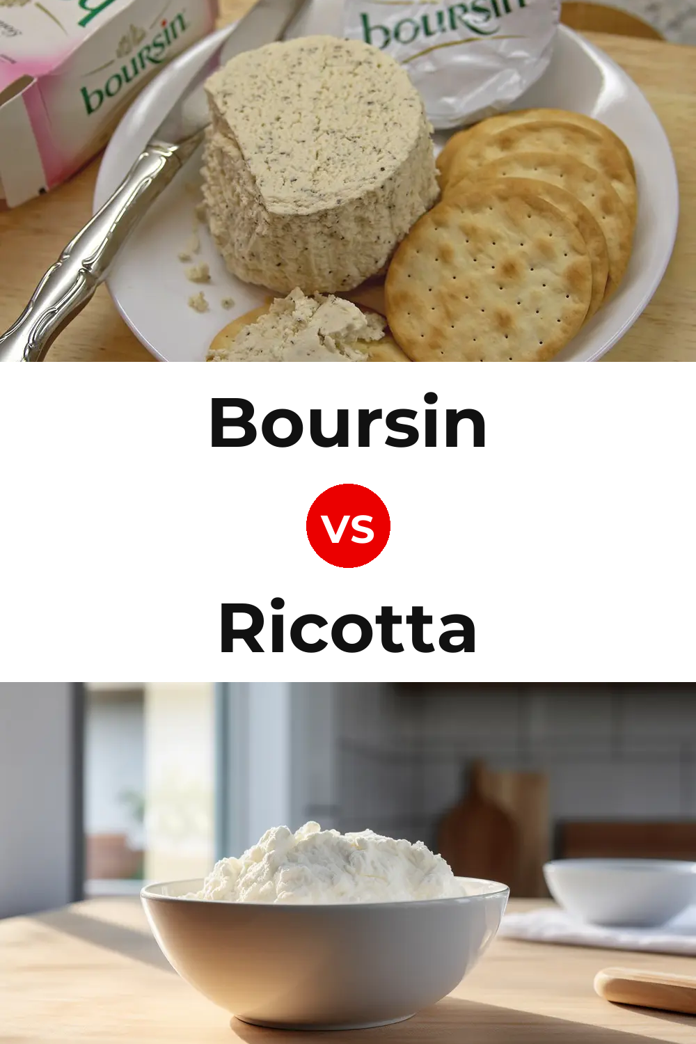 Boursin Cheese vs Ricotta Cheese Pinterest comparison