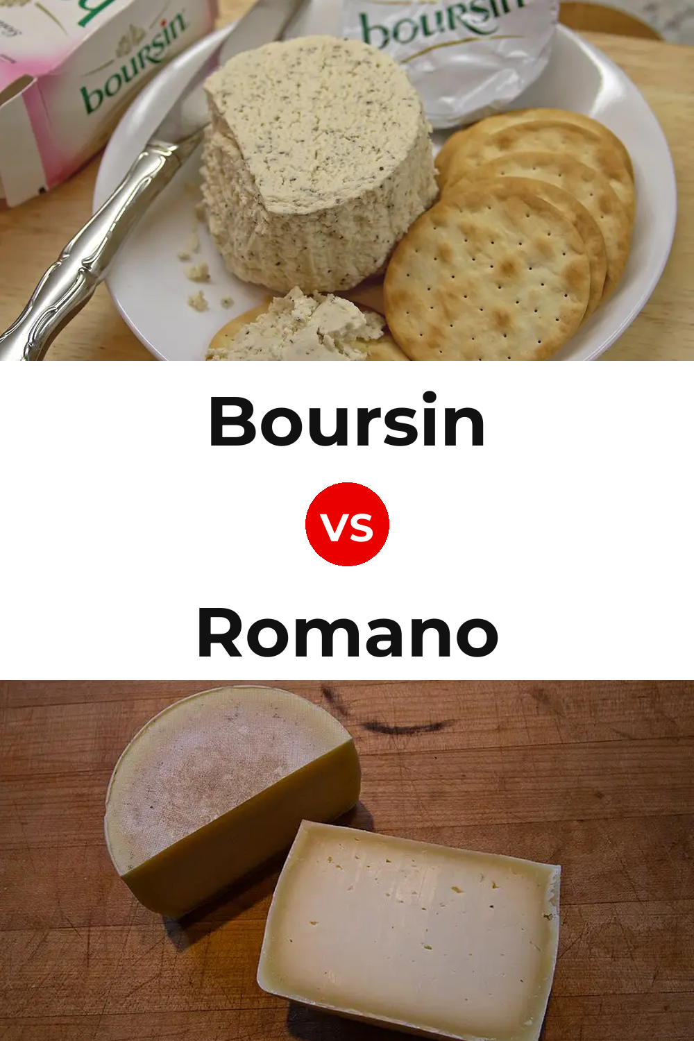 Boursin Cheese vs Romano Cheese Pinterest comparison