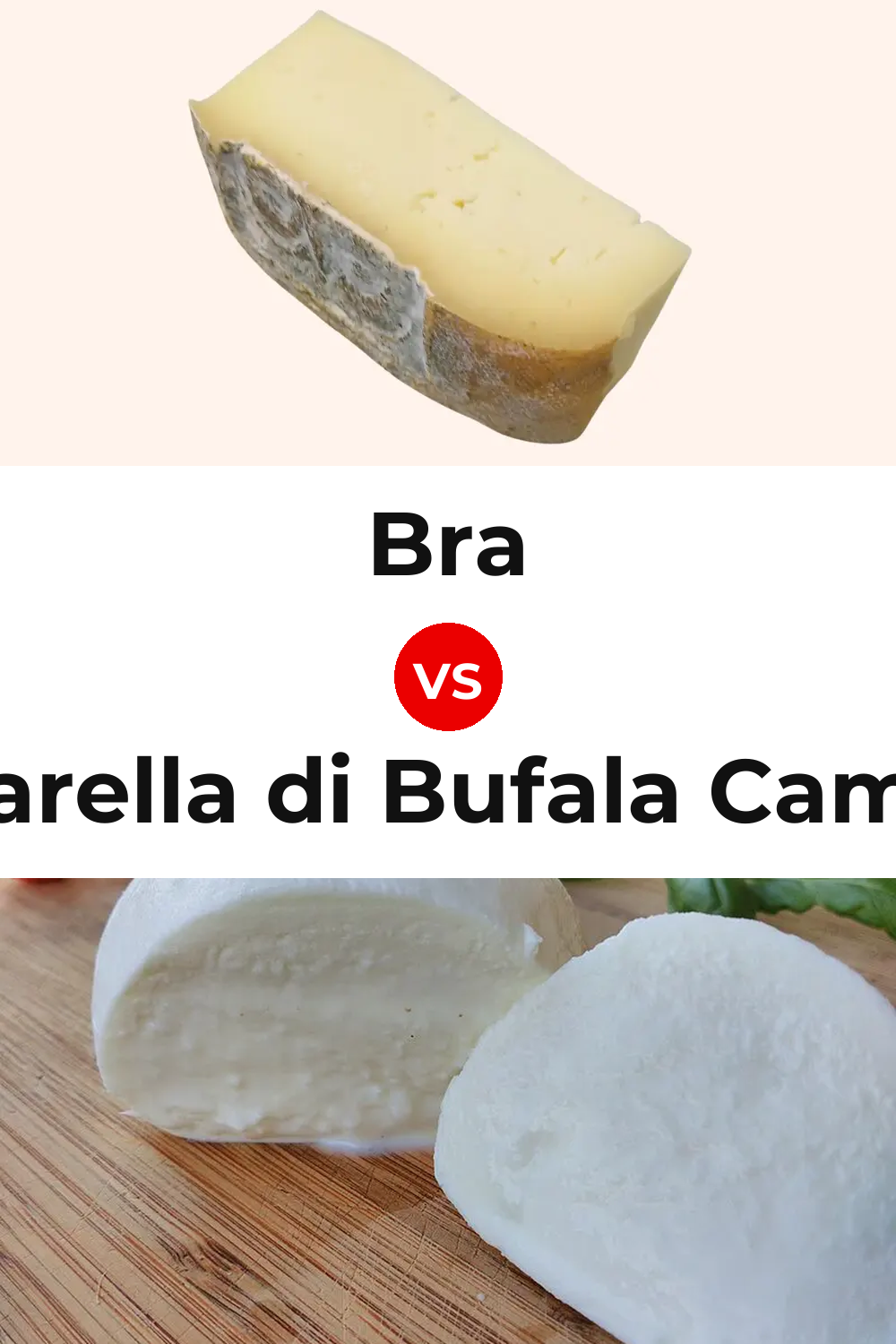 Bra Cheese vs Mozzarella di Bufala Campana Cheese Pinterest comparison