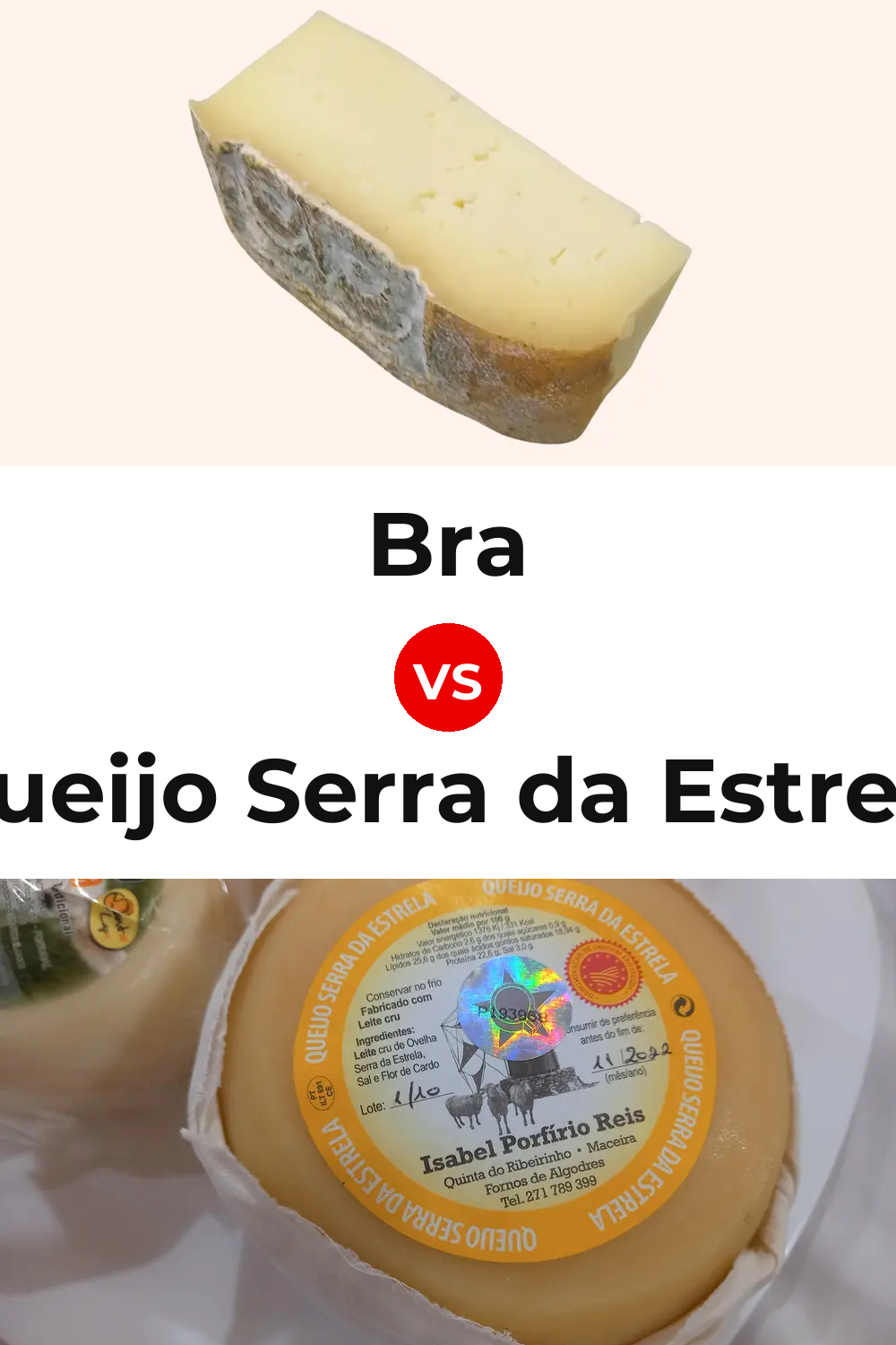 Bra Cheese vs Queijo Serra da Estrela Pinterest comparison