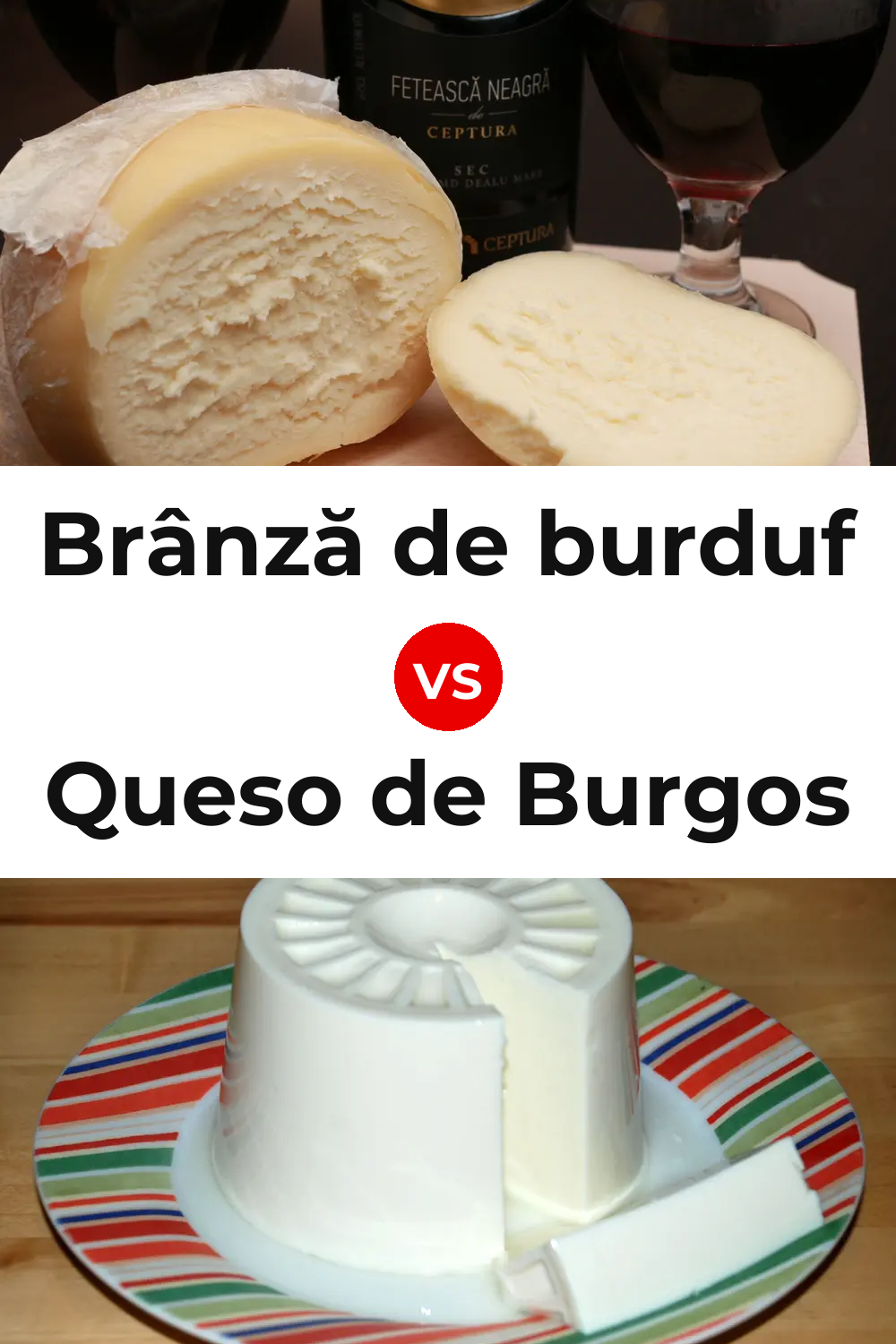 Brânză de burduf Cheese vs Queso de Burgos Pinterest comparison