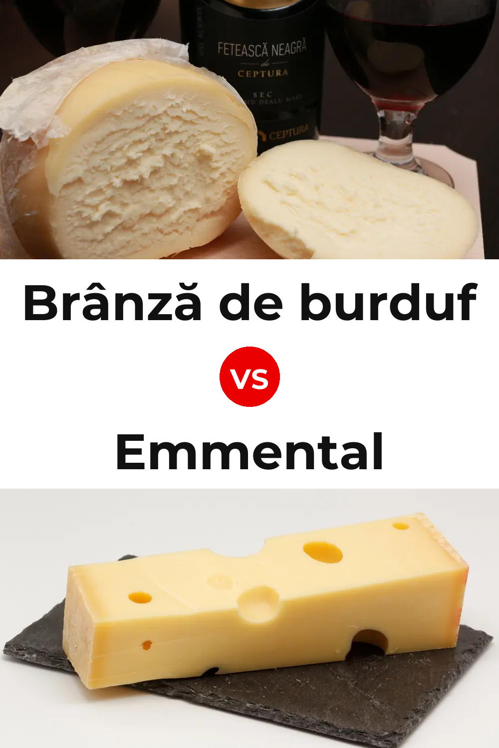 Brânză de burduf Cheese vs Emmental Cheese Pinterest comparison