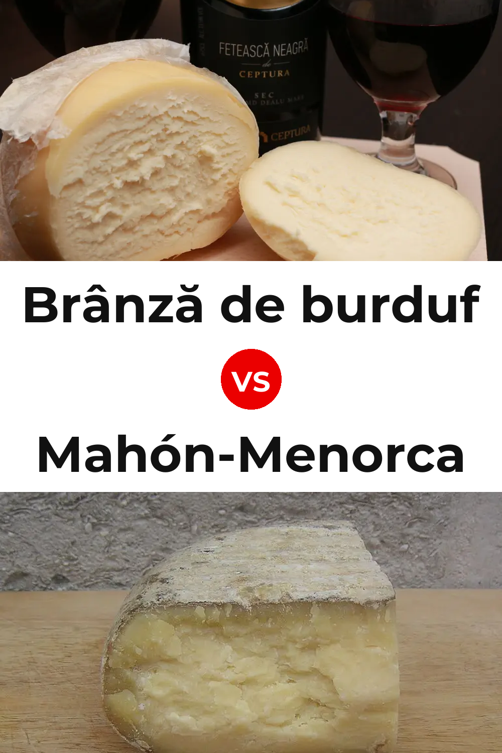 Brânză de burduf Cheese vs Mahón-Menorca Cheese Pinterest comparison