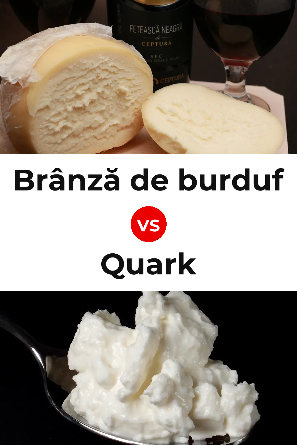 Brânză de burduf Cheese vs Quark Cheese Pinterest comparison