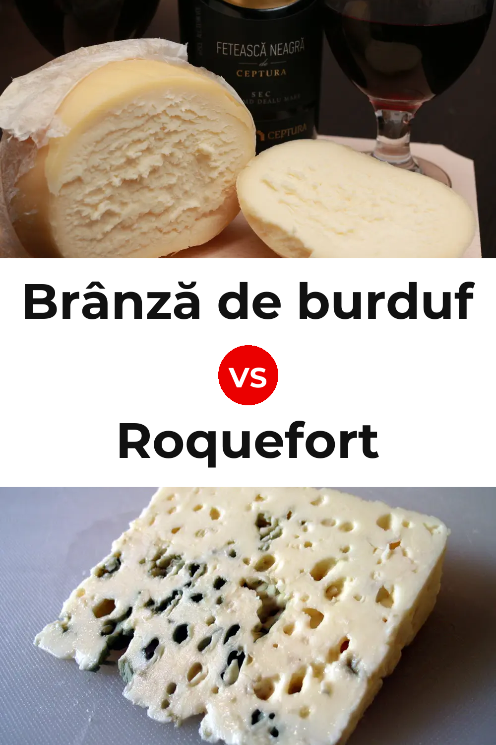 Brânză de burduf Cheese vs Roquefort Cheese Pinterest comparison