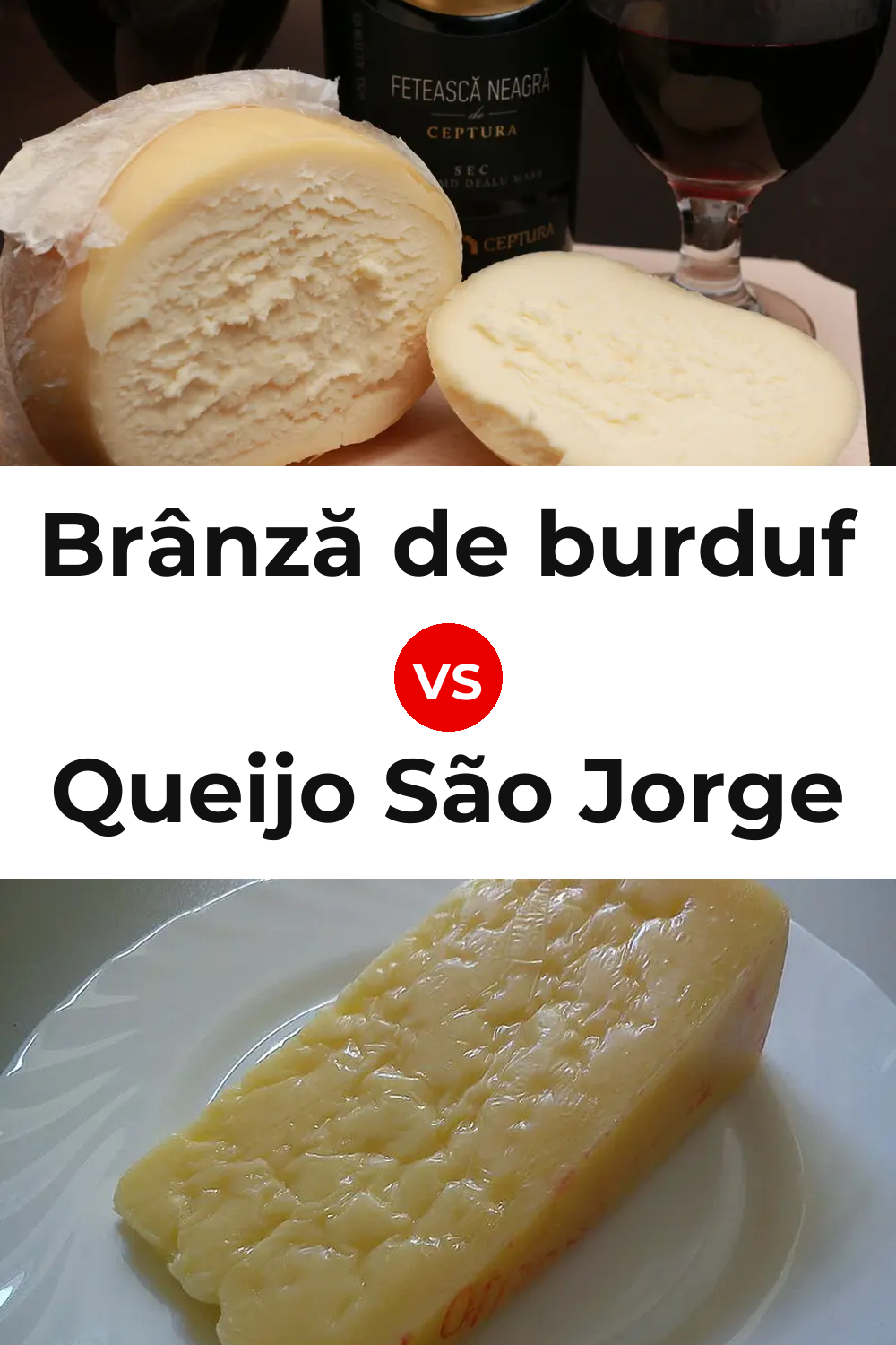 Brânză de burduf Cheese vs Queijo São Jorge Pinterest comparison