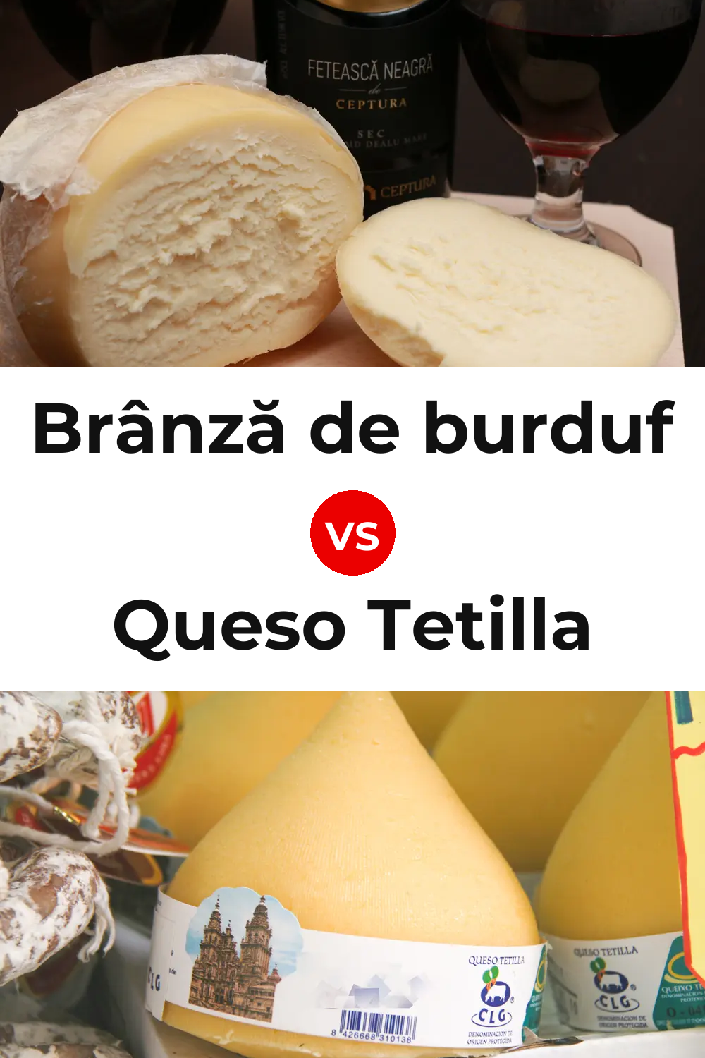 Brânză de burduf Cheese vs Queso Tetilla Pinterest comparison