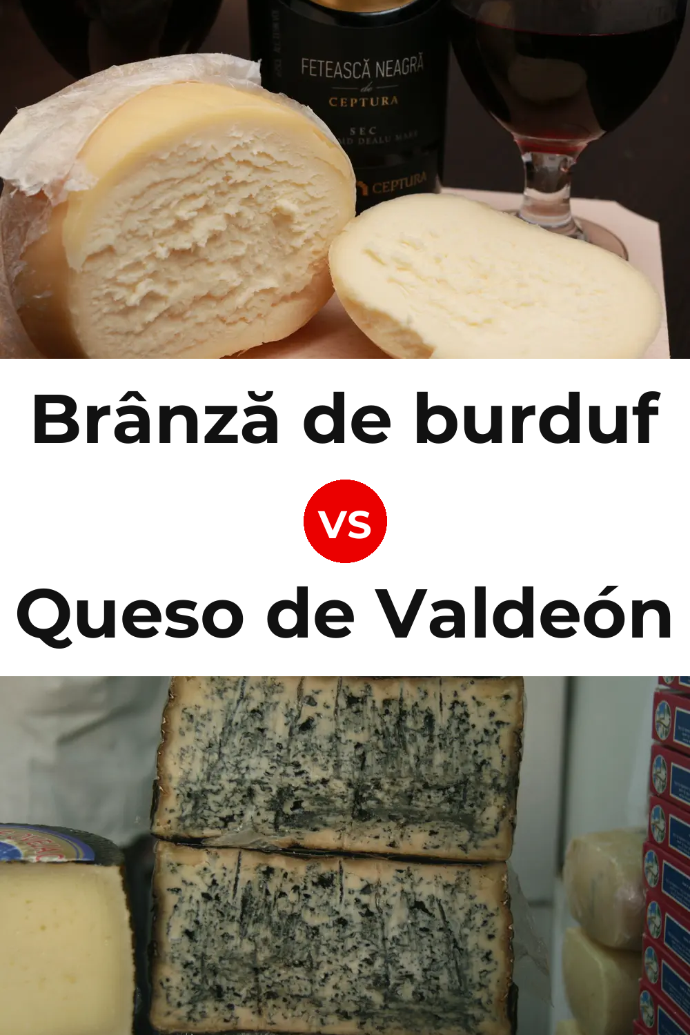 Brânză de burduf Cheese vs Queso de Valdeón Pinterest comparison