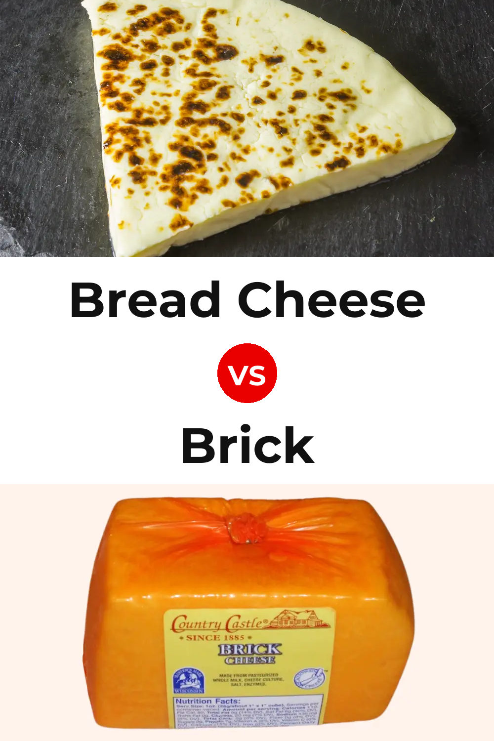 Bread Cheese vs Brick Cheese Pinterest comparison
