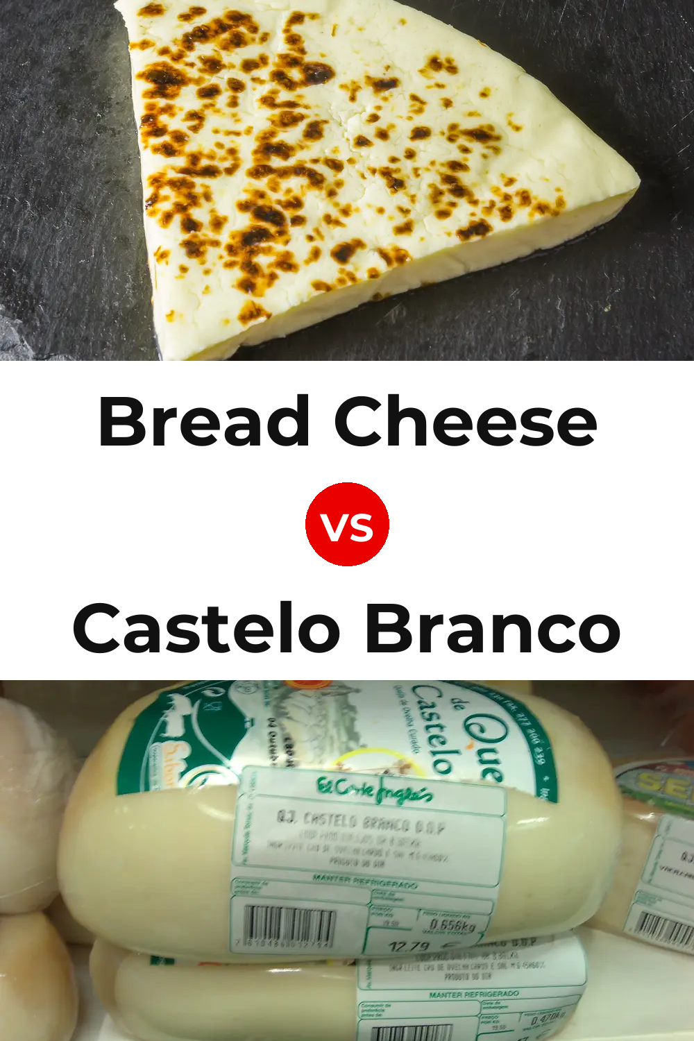 Bread Cheese vs Castelo Branco Cheese Pinterest comparison