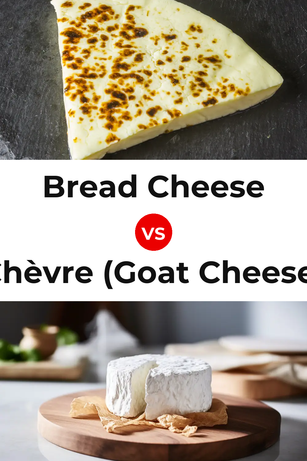 Bread Cheese vs Chèvre (Goat Cheese) Pinterest comparison