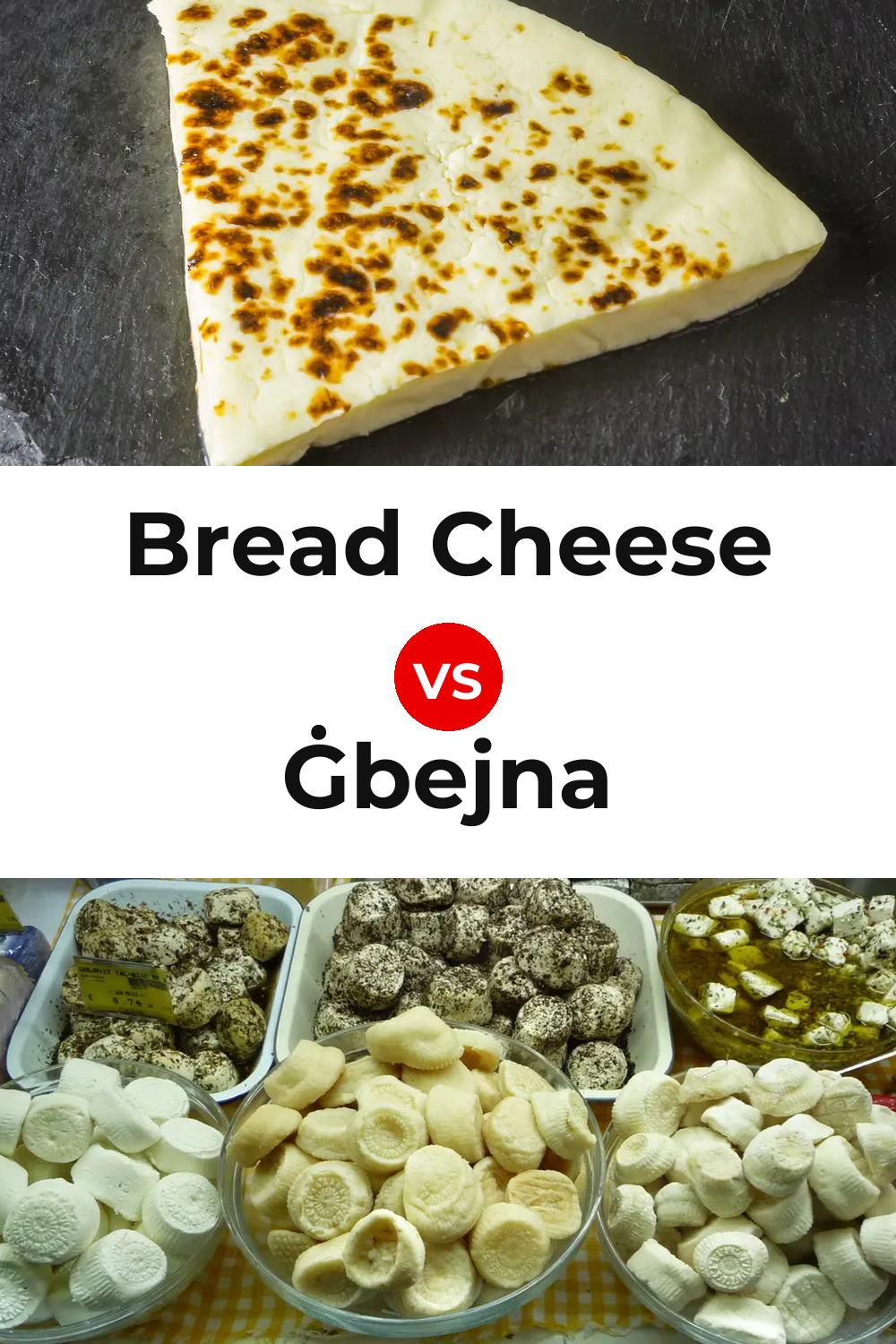 Bread Cheese vs Ġbejna Cheese Pinterest comparison