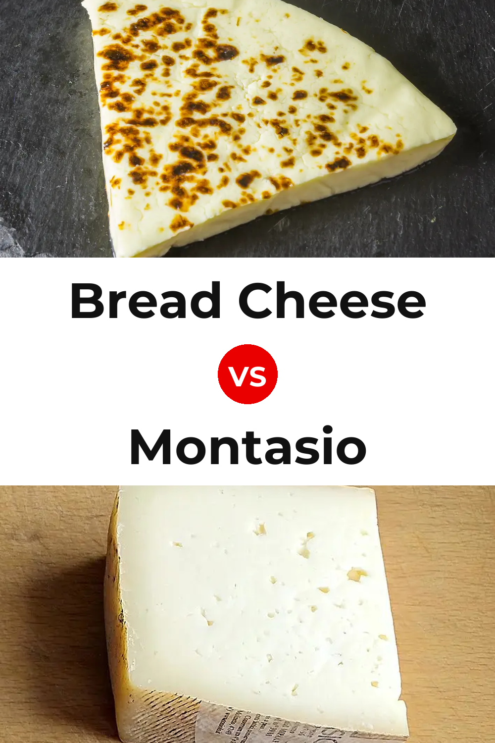 Bread Cheese vs Montasio Cheese Pinterest comparison