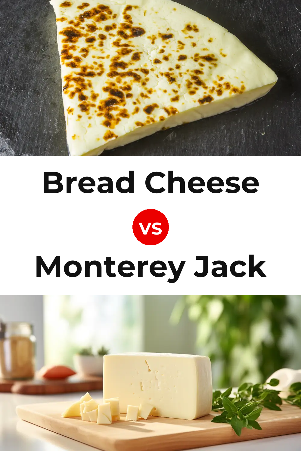 Bread Cheese vs Monterey Jack Cheese Pinterest comparison