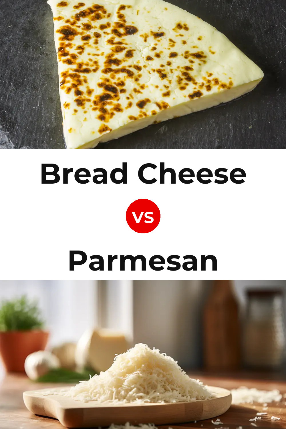 Bread Cheese vs Parmesan Cheese Pinterest comparison