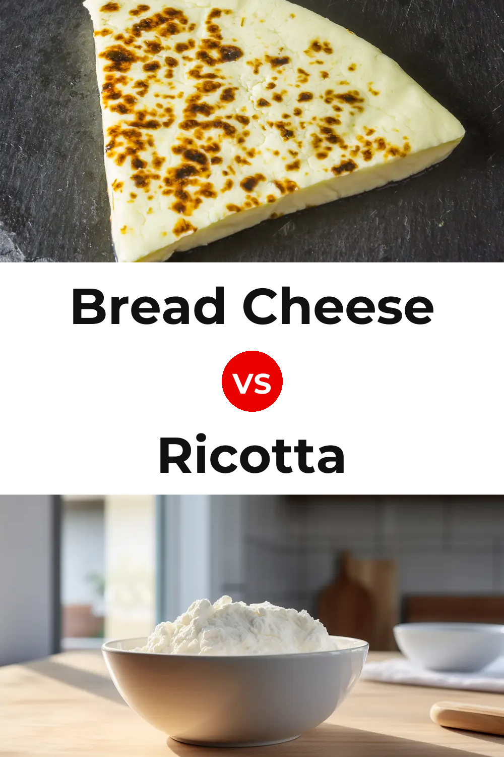 Bread Cheese vs Ricotta Cheese Pinterest comparison
