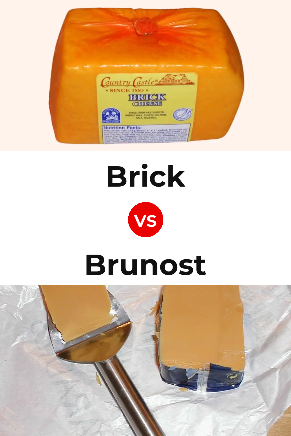 Brick Cheese vs Brunost Cheese Pinterest comparison