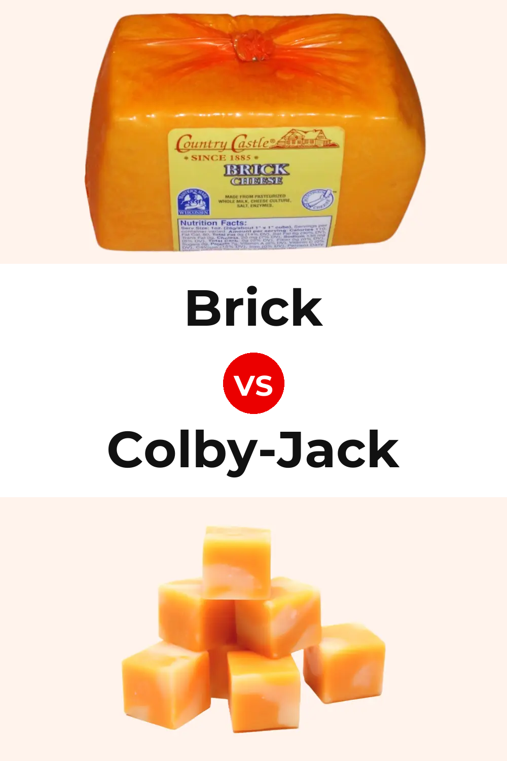 Brick Cheese vs Colby-Jack Cheese Pinterest comparison