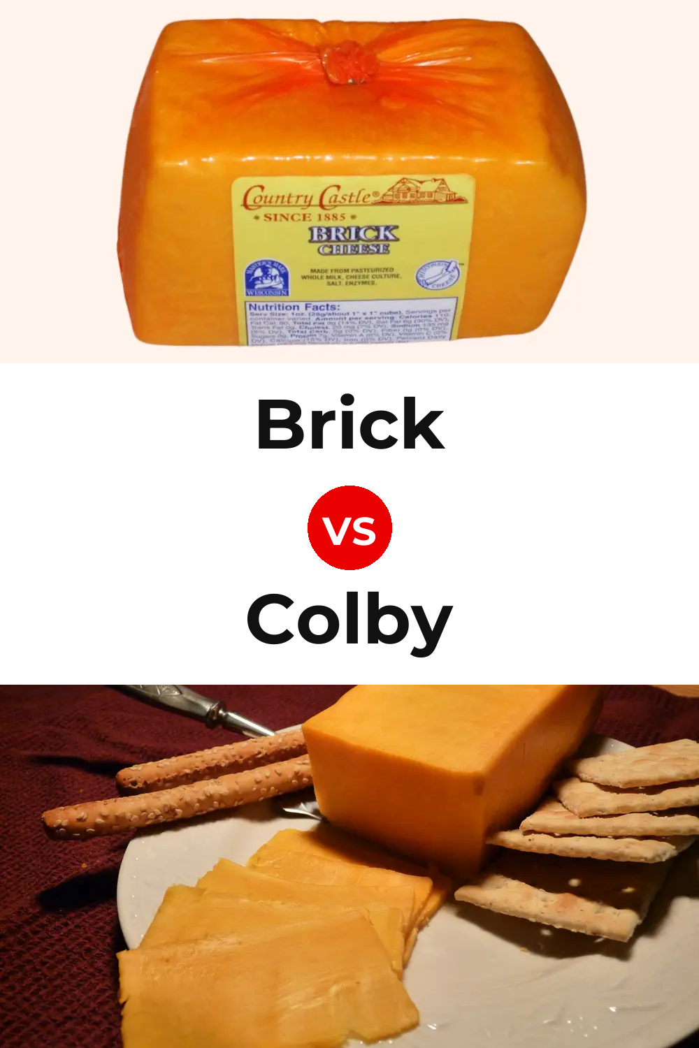 Brick Cheese vs Colby Cheese Pinterest comparison