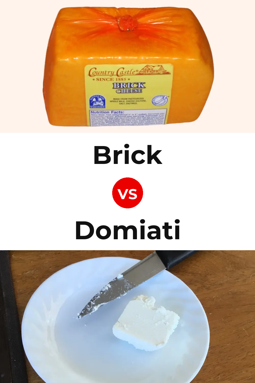Brick Cheese vs Domiati Cheese Pinterest comparison