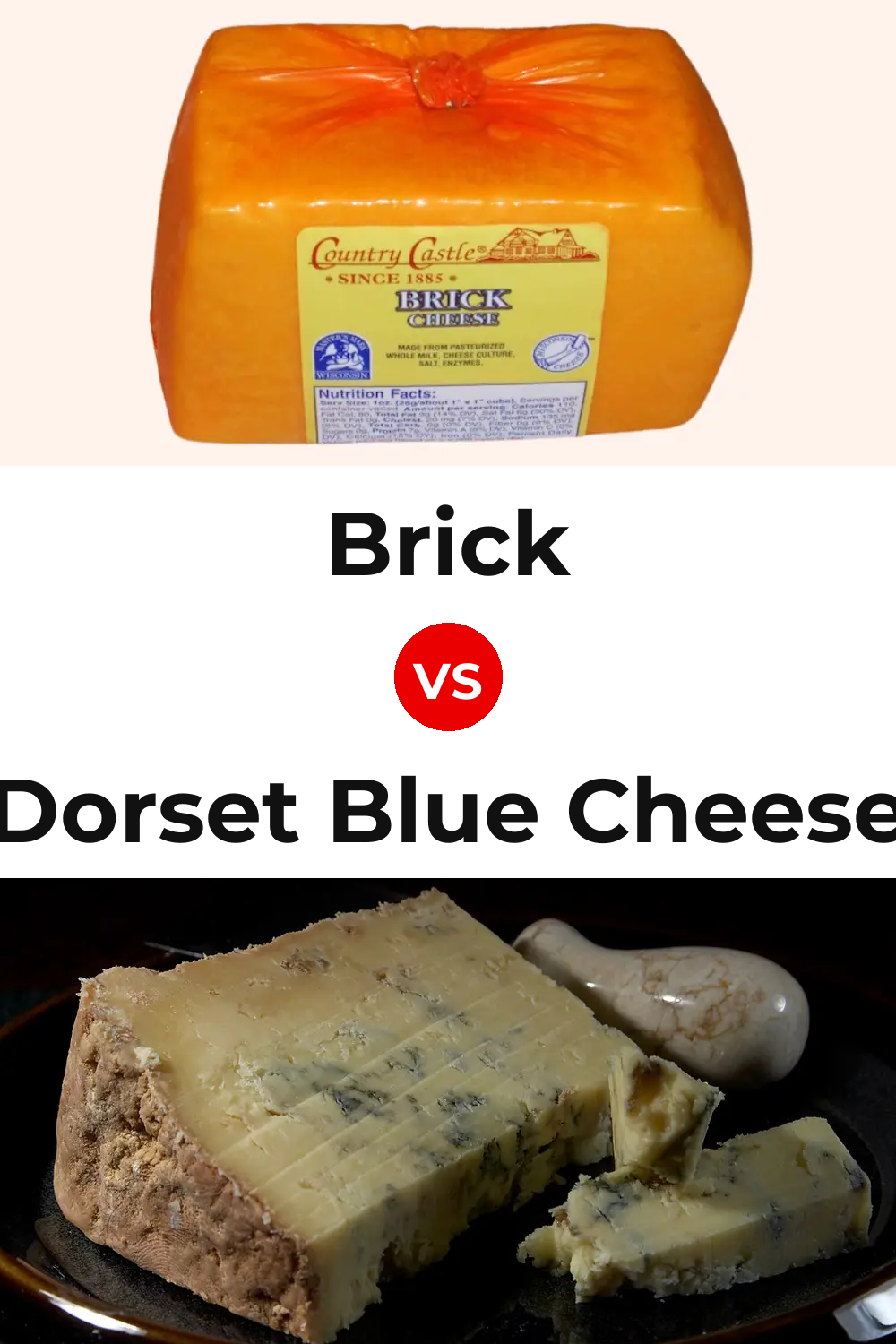 Brick Cheese vs Dorset Blue Cheese Pinterest comparison