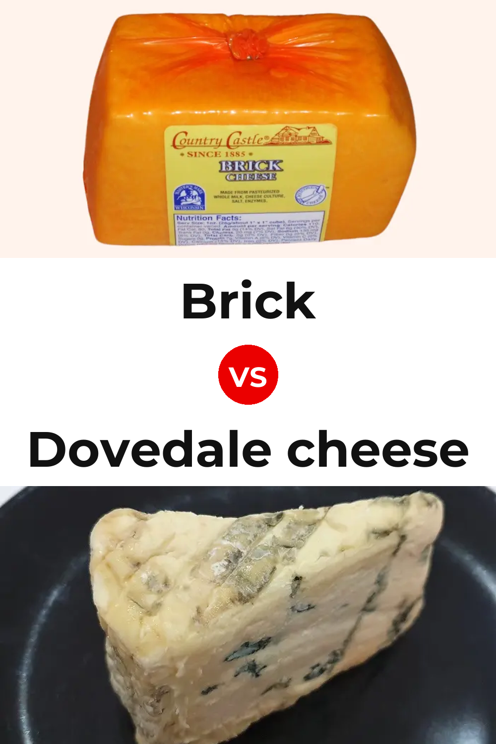 Brick Cheese vs Dovedale cheese Pinterest comparison