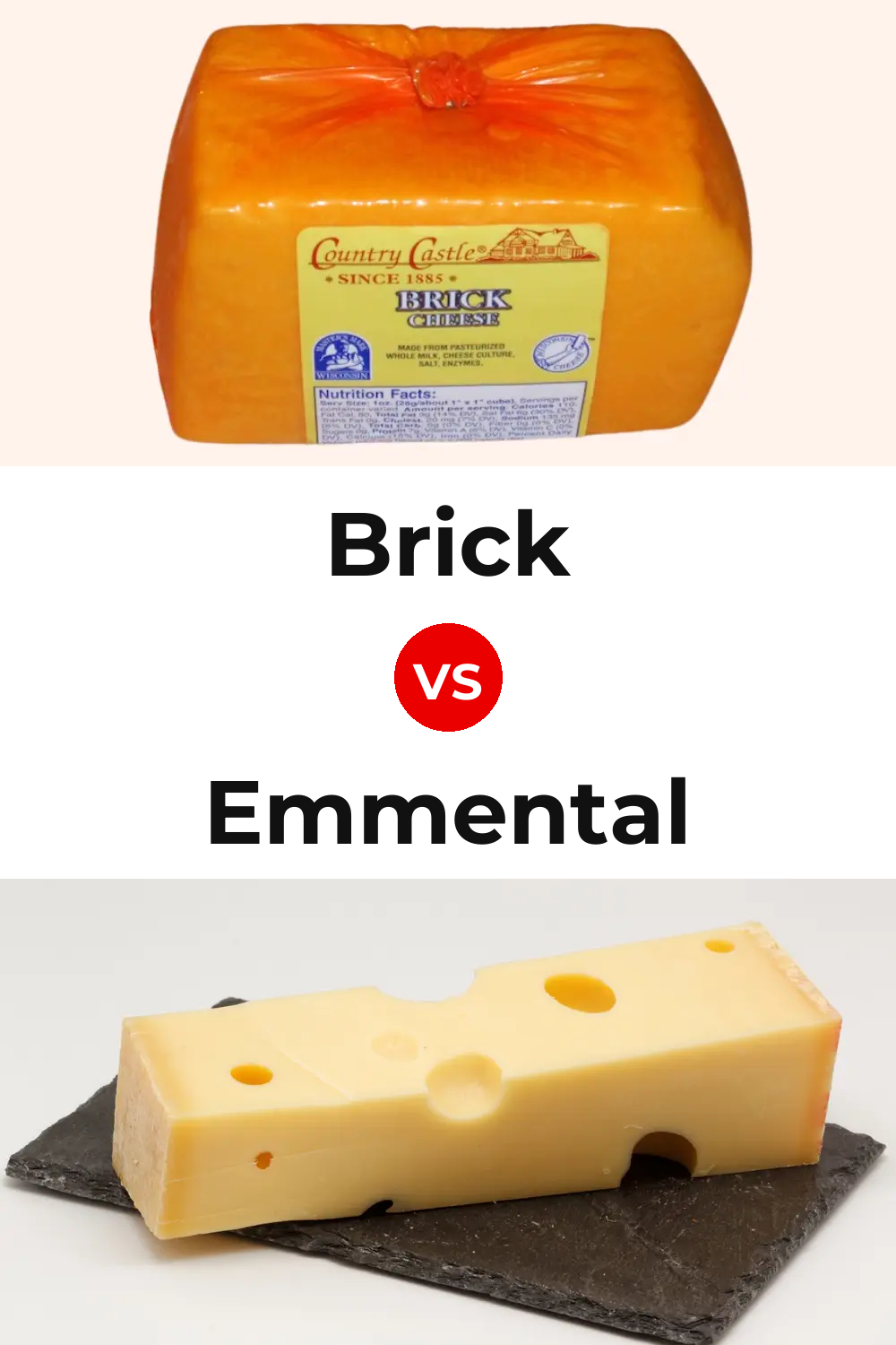 Brick Cheese vs Emmental Cheese Pinterest comparison