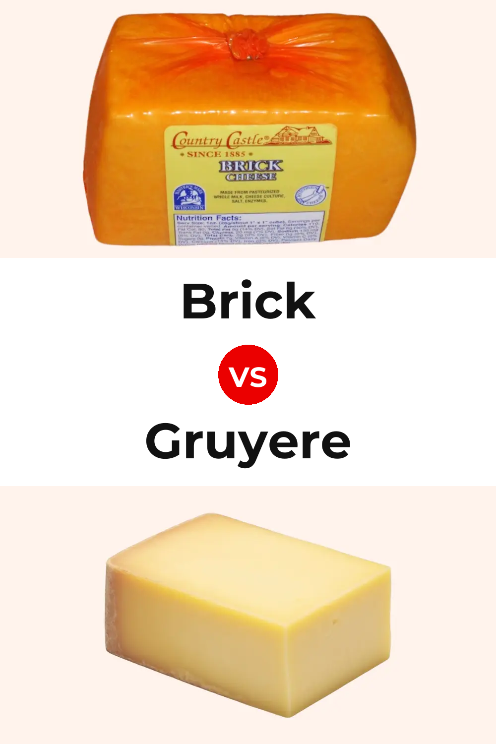 Brick Cheese vs American Gruyere Cheese Pinterest comparison
