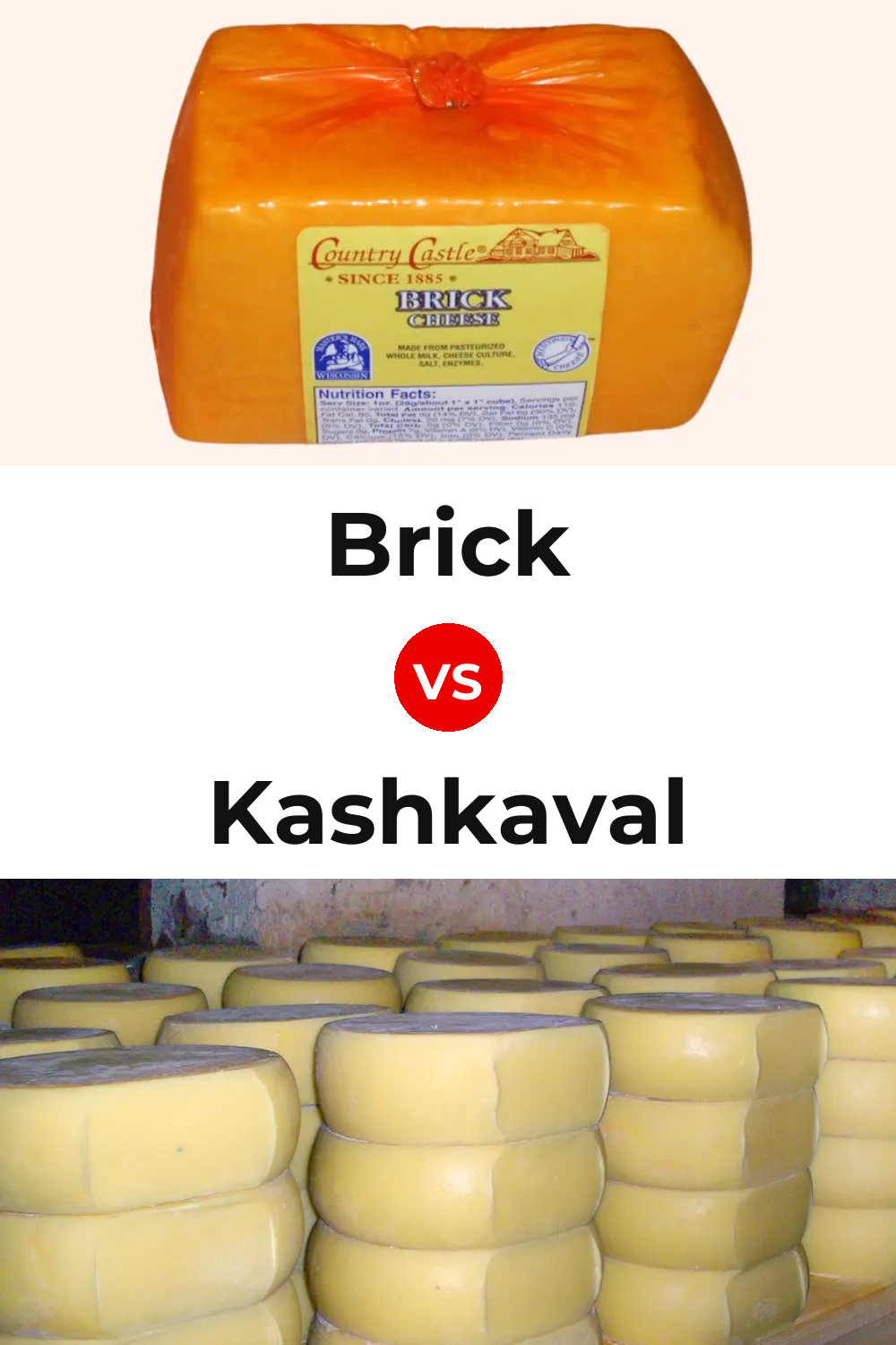 Brick Cheese vs Kashkaval Cheese Pinterest comparison