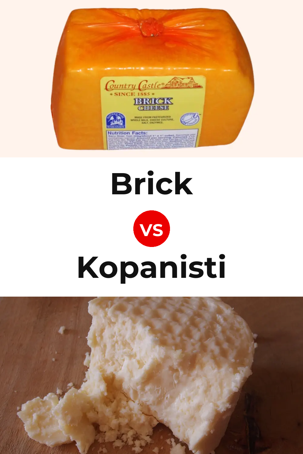 Brick Cheese vs Kopanisti Cheese Pinterest comparison