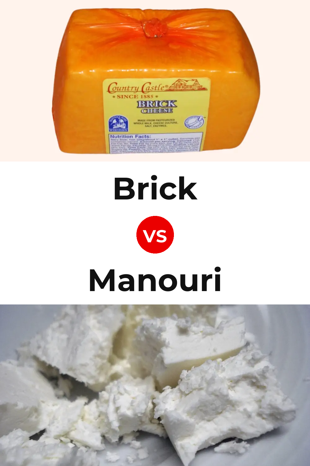 Brick Cheese vs Manouri Cheese Pinterest comparison