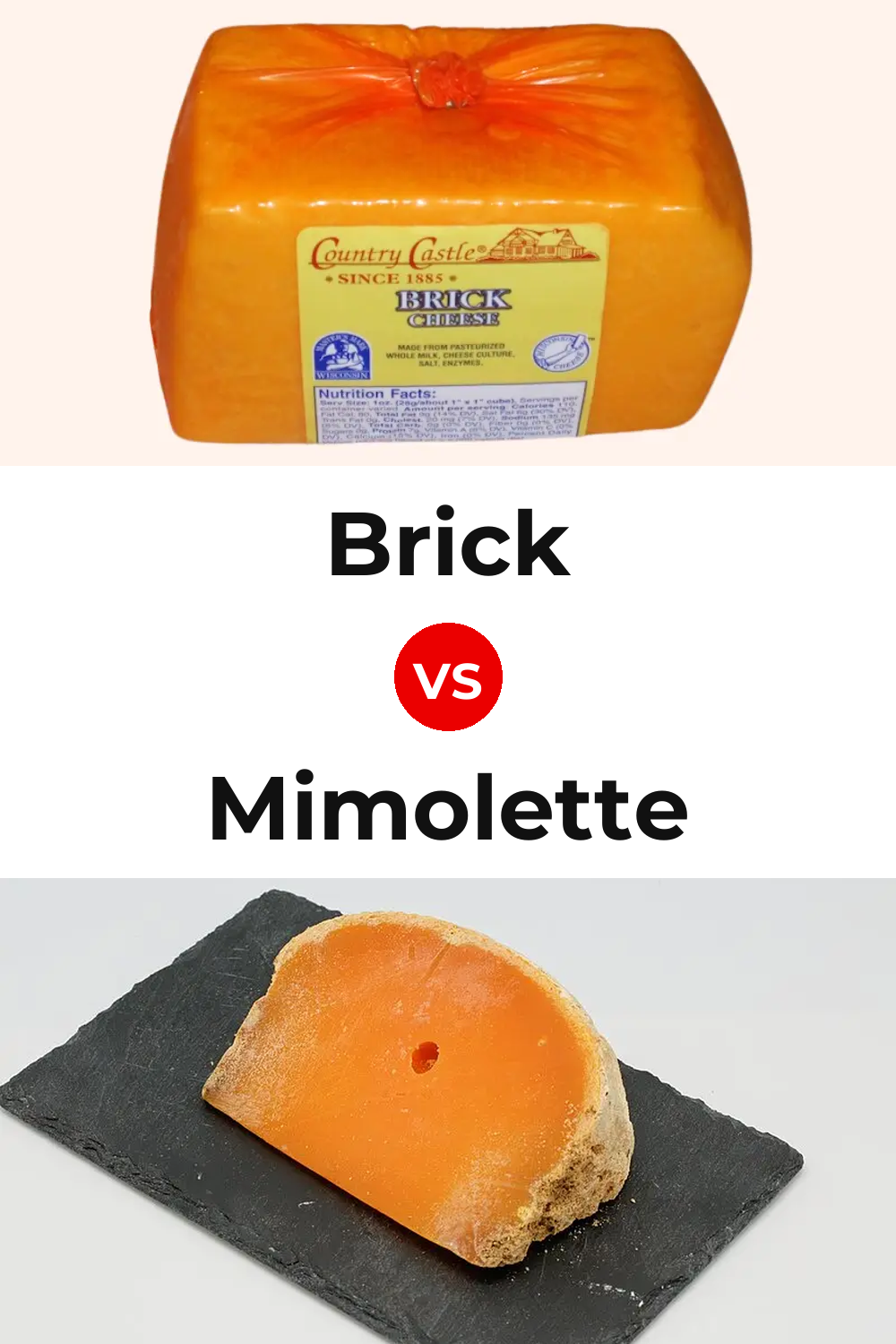 Brick Cheese vs Mimolette Cheese Pinterest comparison