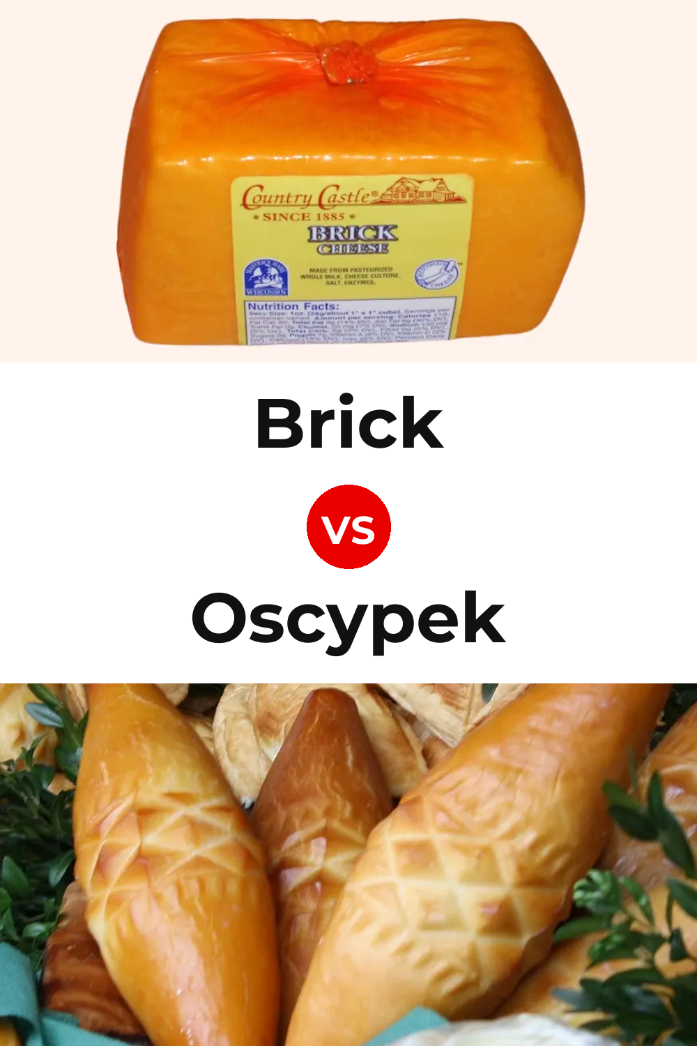 Brick Cheese vs Oscypek Cheese Pinterest comparison