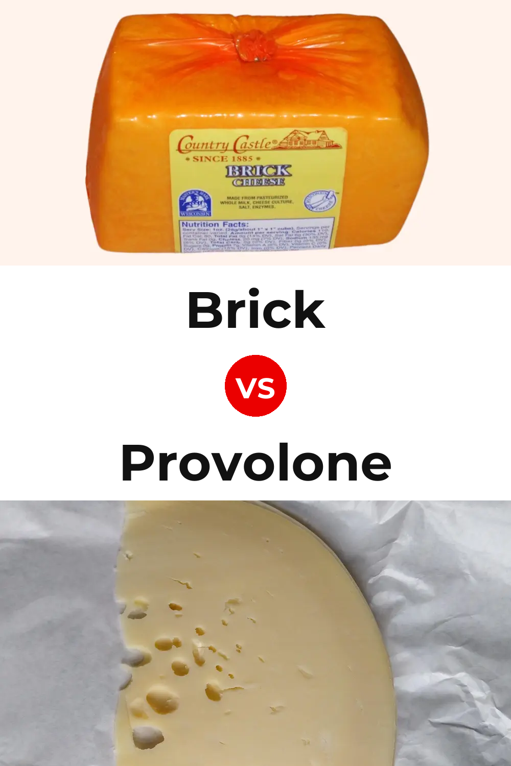 Brick Cheese vs Provolone Cheese Pinterest comparison