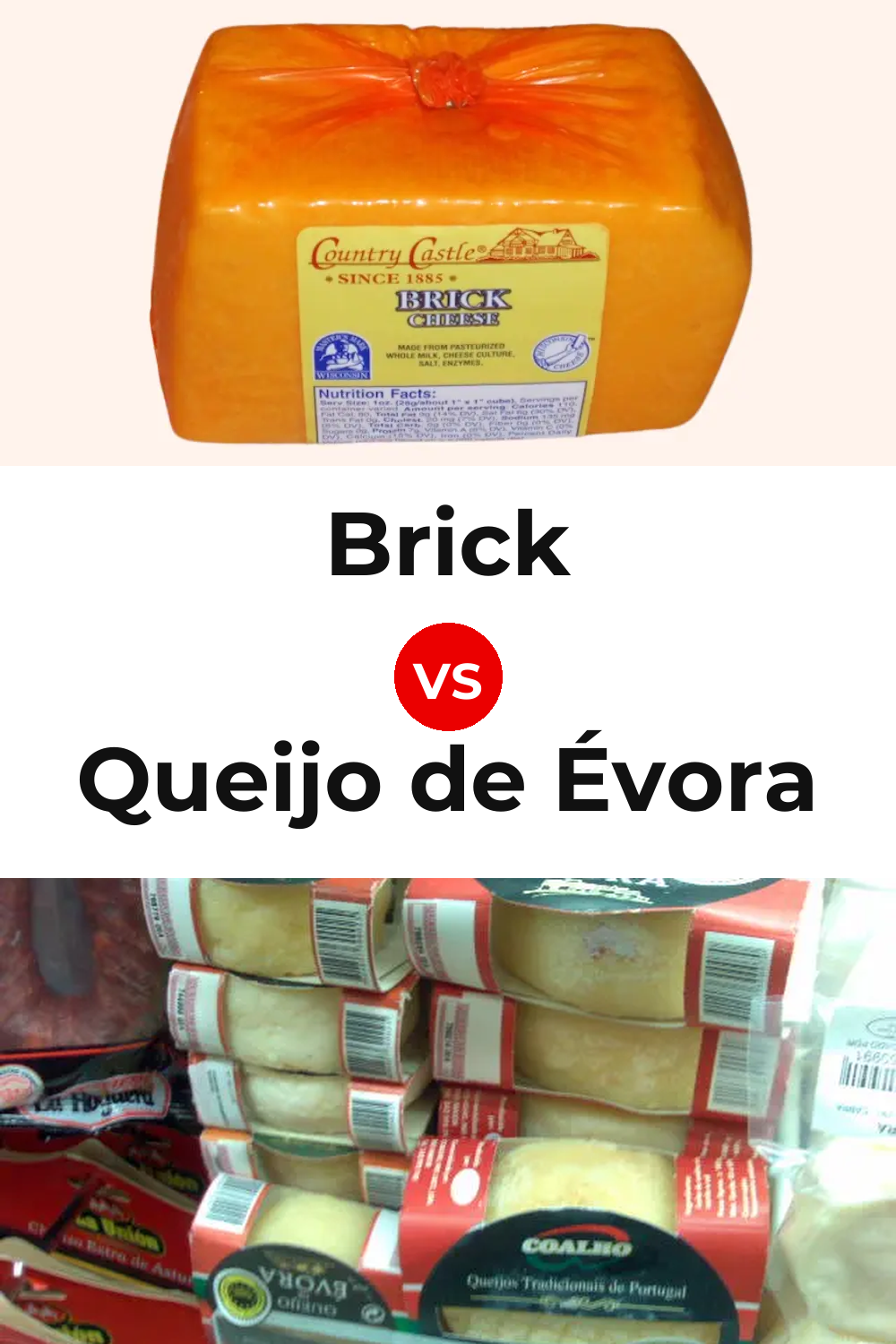 Brick Cheese vs Queijo de Évora Pinterest comparison