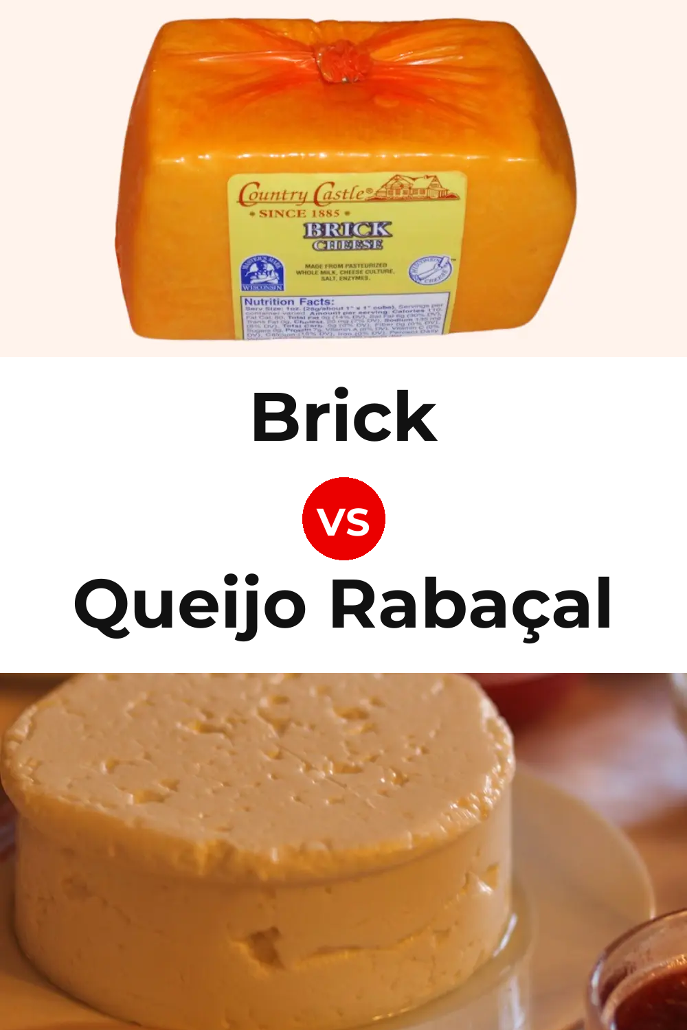 Brick Cheese vs Queijo Rabaçal Pinterest comparison