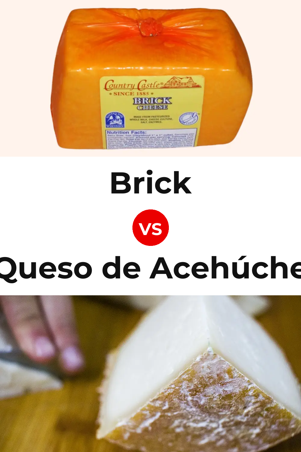 Brick Cheese vs Queso de Acehúche Pinterest comparison
