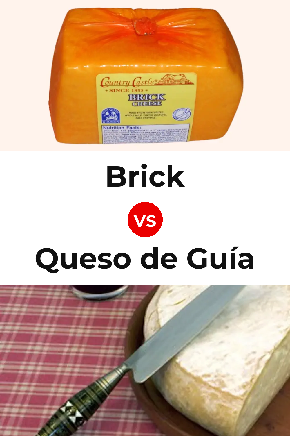 Brick Cheese vs Queso de Guía Pinterest comparison