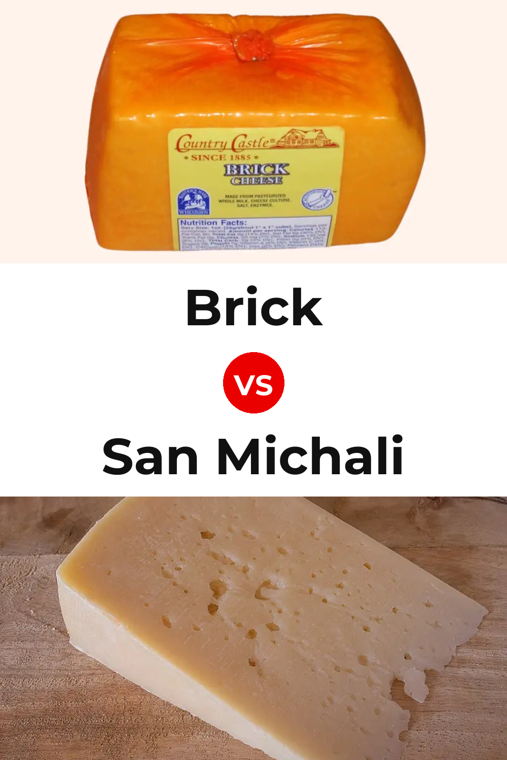 Brick Cheese vs San Michali Cheese Pinterest comparison